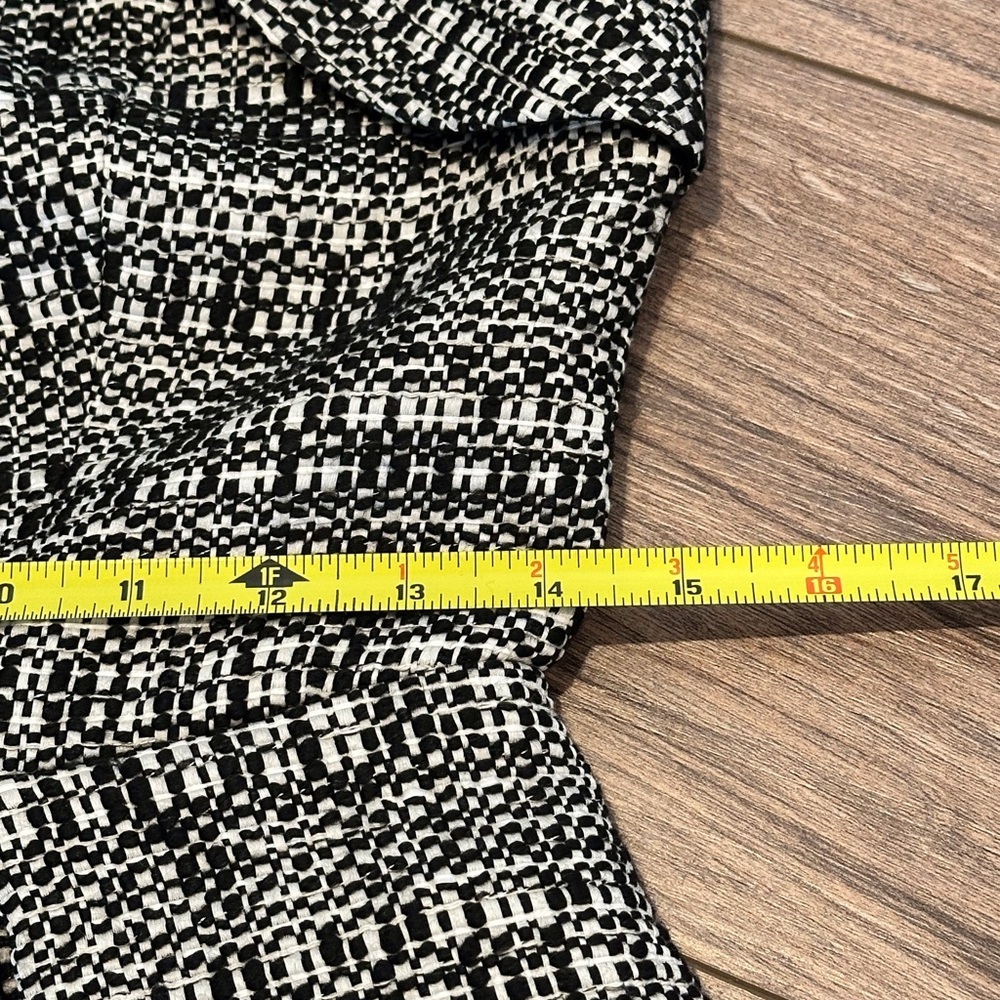 Robert Rodriguez Raffia Tweed Black and White Cocktail Dress Size 2 - Picture 9 of 10